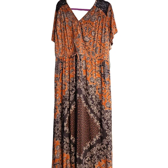 maurices orange dress NEW Maurices Orange Pink Ombre Strapless Maxi Dress - Size XS